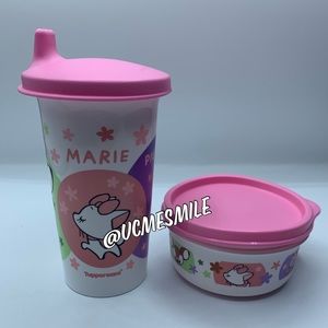 Tupperware Disney Winnie the Piglet/Marie/Bambi Cup & Snack Cup Set